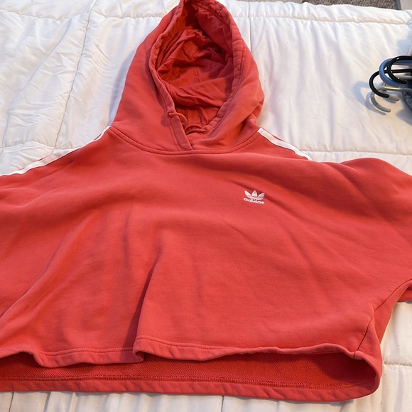 coral adidas size small cropped sweatshirt - Picture 2 of 3